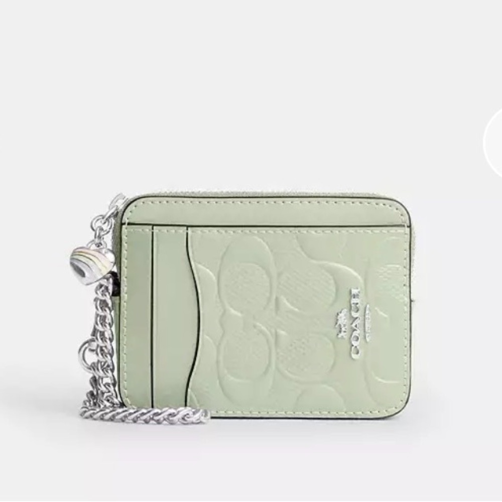 Coach Zip Card Case
In Signature Leather With Heart
Charm